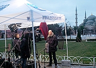 Live stand-up transmission using SNG uplink van in Istanbul